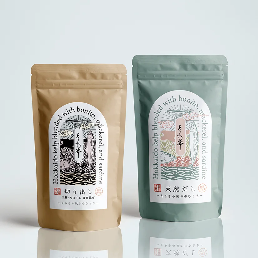 ”えりも停”さまの「天然だし」と「切り出し」のパウチの画像